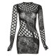 Summer Women's Hollow Out See-through Mesh Slim Fit Dress