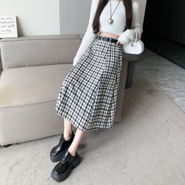 High Waist Plaid Elegant Skirt For Women